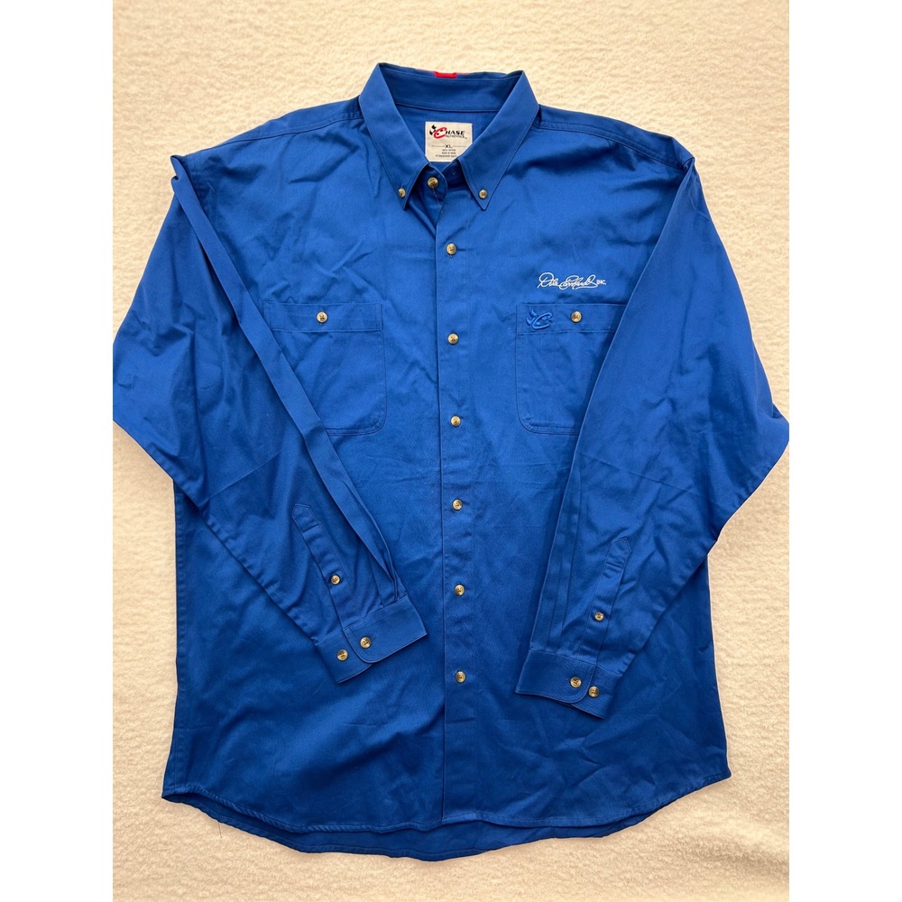Chase Authentics Dale Earnhardt Inc Chevy Blue Button Down Shirt XL NASCAR DEI